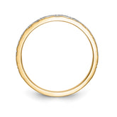 14k and Rhodium AA Quality 1/20 carat Diamond Trio Ladies Complete Wedding Band